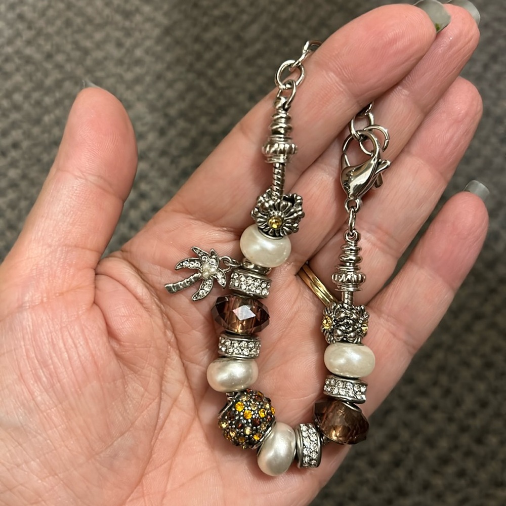 Silver charm bracelet